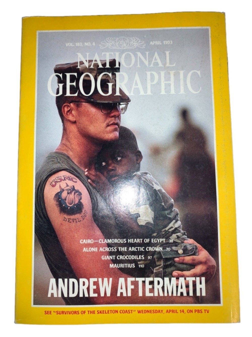 National Geographic April 1993 Magazine Vol 183 No 4 Yellow Grey